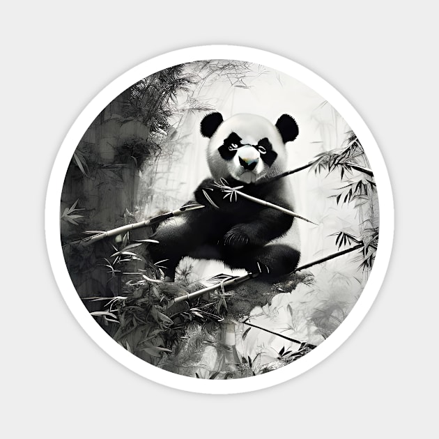 Panda in Bamboo Forest Magnet by htp-store